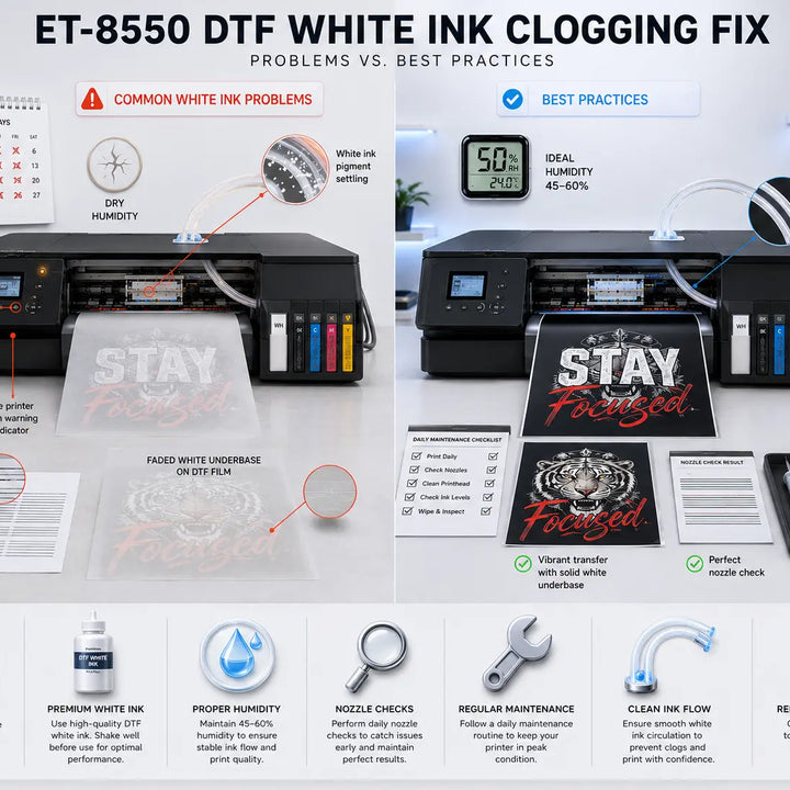 ET-8550 DTF White Ink Clogging Fix: How to Prevent It & Keep Your Printer Running