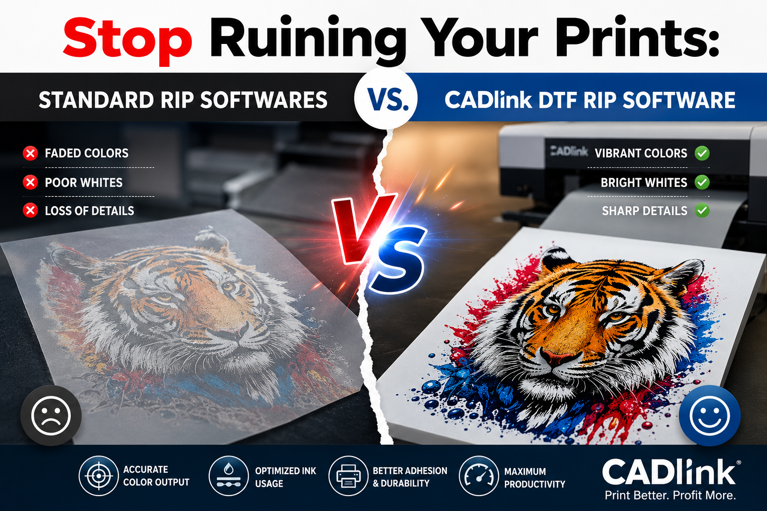 Stop Ruining Your Prints: CADlink DTF RIP Software vs. Standard RIP Softwares