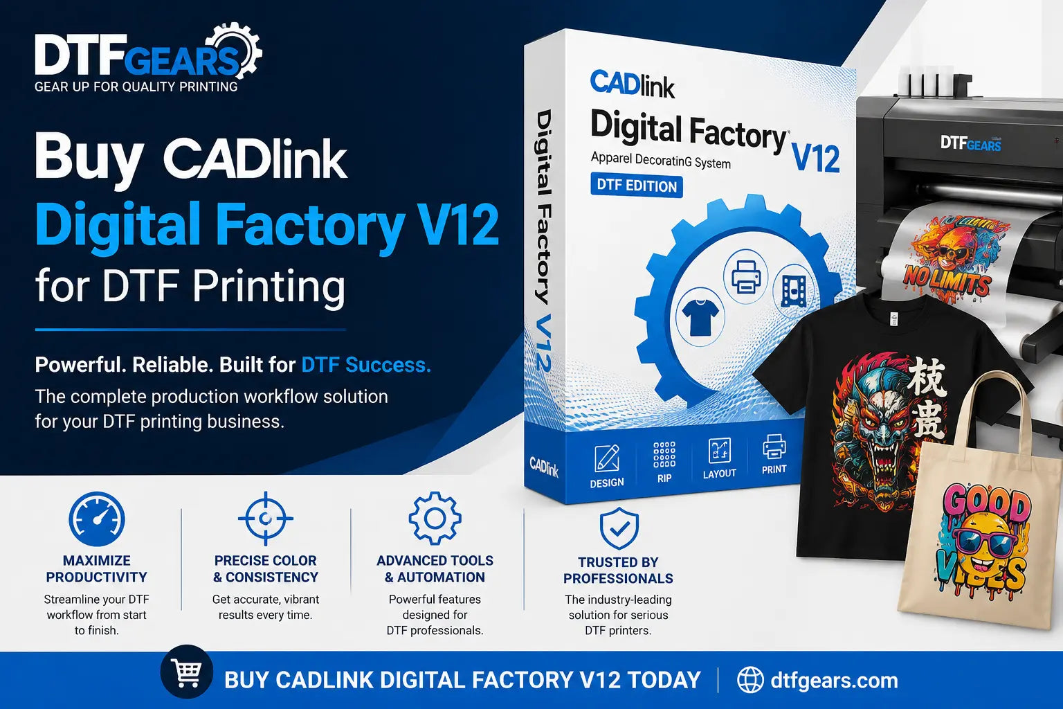 Buy CADlink Digital Factory V12 for DTF Printing | DTF Gears
