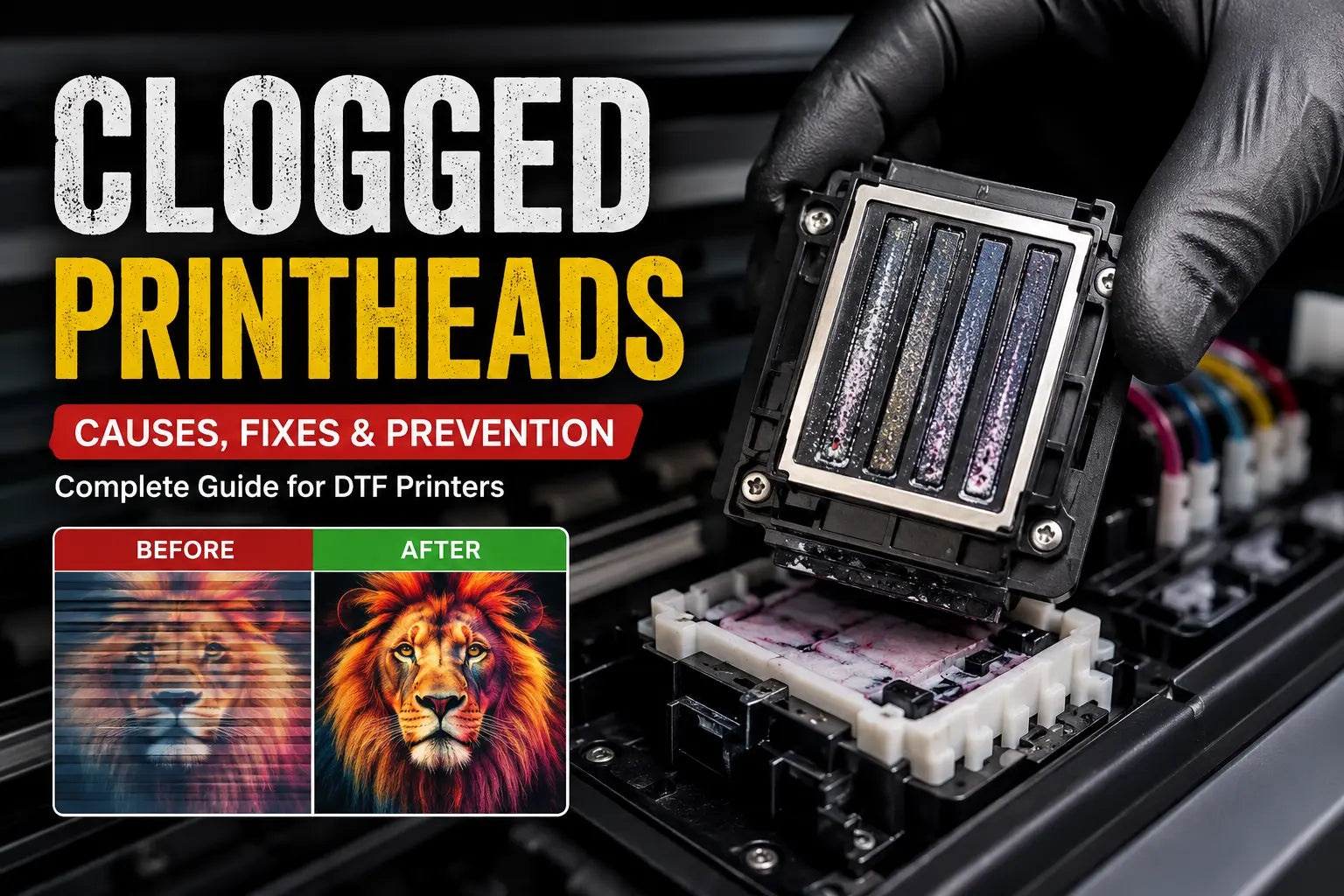 Clogged Printheads / Nozzle Blockage: Causes, Fixes & Prevention Guide for DTF Printers