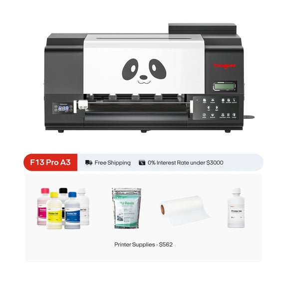Procolored F13 Pro DTF (Direct-to-Film) A3 Dual Head XP600 Roll Printer, Supplies Starter Bundle