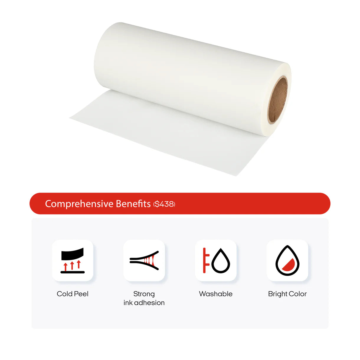 Procolored DTF PreTreat Transfer Film Roll – 13" × 328' (Compatible with A3 DTF Printers)