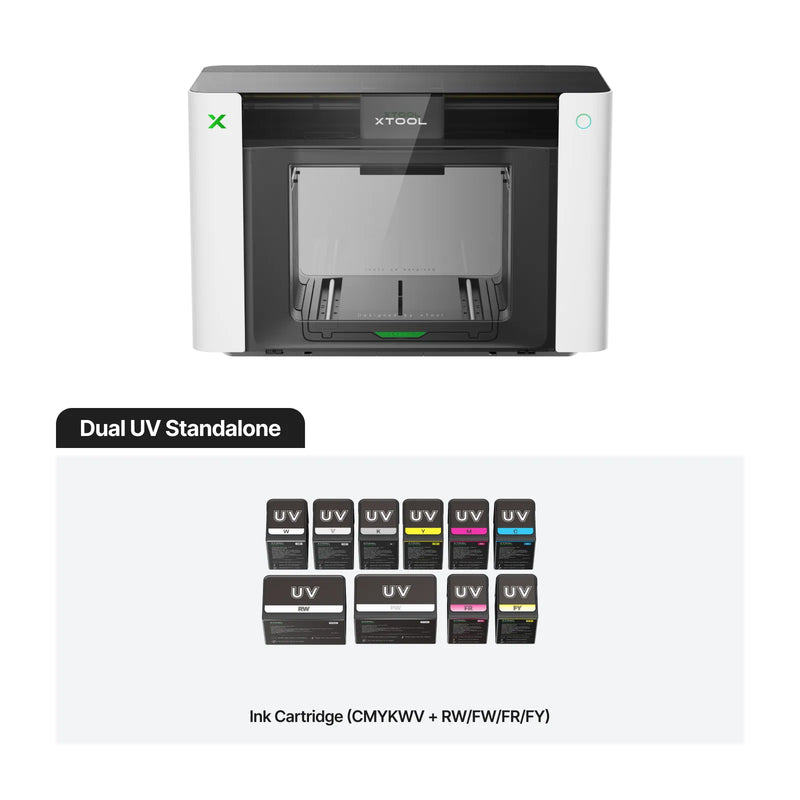xTool O1 Omni Dual-Head UV DTF & Direct To Object 3D-Texture Printer – Starter Bundle