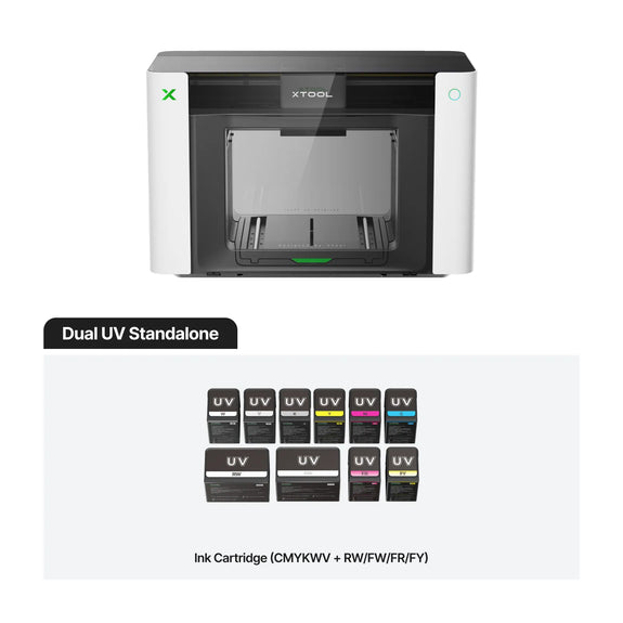 xTool O1 Omni Dual-Head UV DTF & Direct To Object 3D-Texture Printer – Starter Bundle