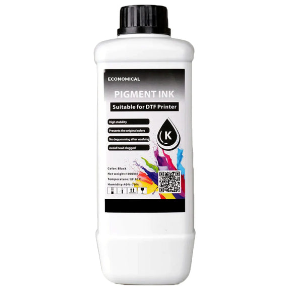 Professional Premium 1L Japanese DTF Black Ink – High-Efficiency Pigment Ink with Vivid Color Output & Clog-Free Performance