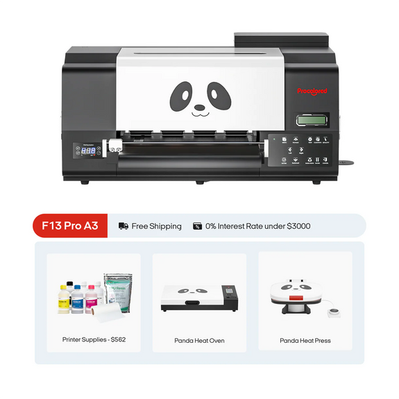 Procolored F13 Pro DTF (Direct-to-Film) A3 Dual Head XP600 Roll Printer, Supplies, Oven and Heat Press Professional Bundle