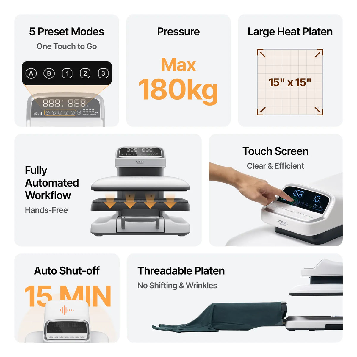 xTool Selected HP2 Auto Heat Press – 15" × 15"