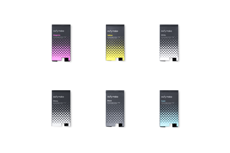 eufyMake E1 UV Ink Cartridges — 100mL | CMYK, White, Flexible White & Glossy | Professional UV Printing Ink for Rigid and Flexible Substrates