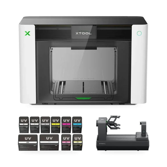 xTool O1 Omni Dual-Head UV DTF & Direct To Object 3D-Texture Printer – Professional Bundle