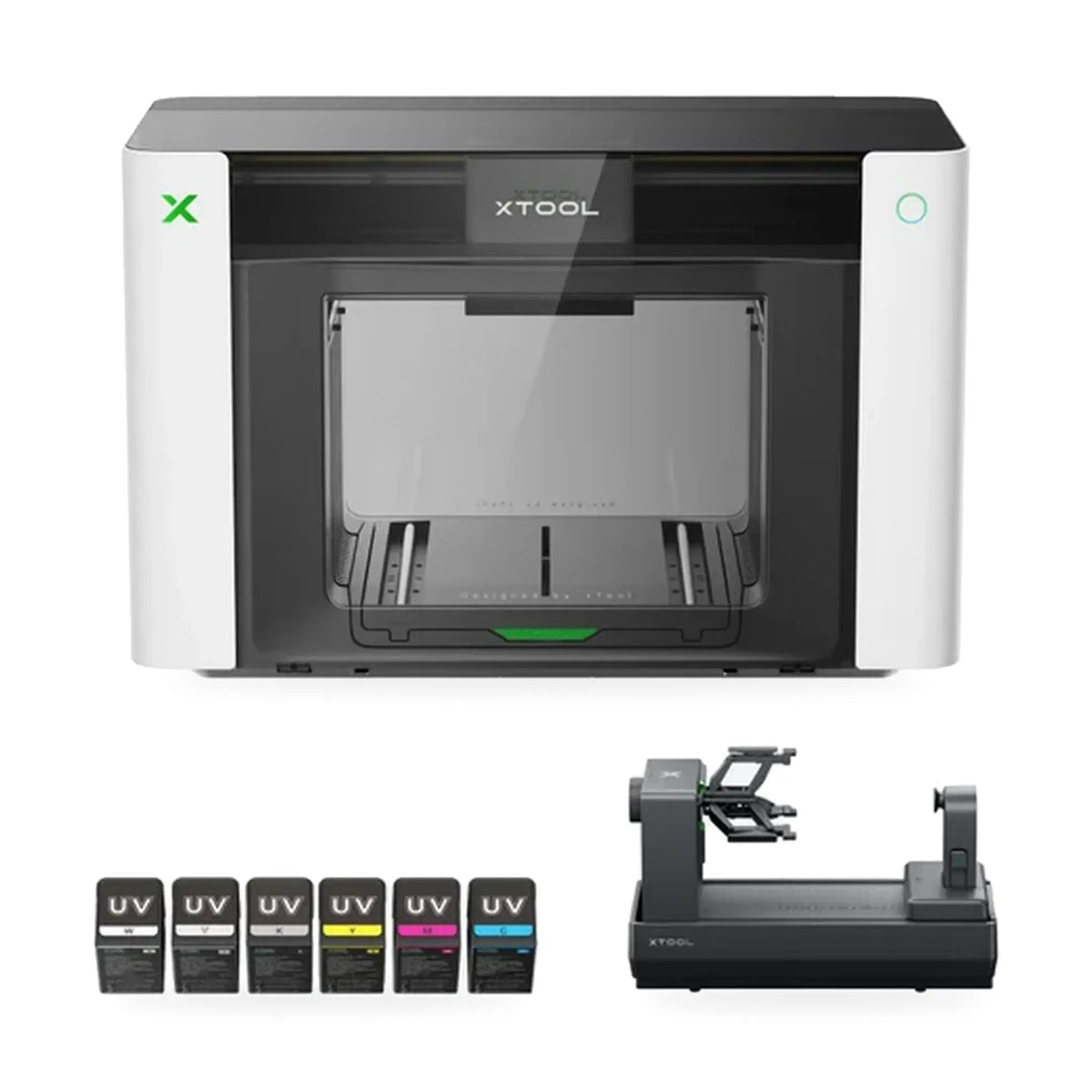 xTool O1 Omni Single Head UV DTF & Direct To Object 3D-Texture Printer with Rotary Attachment – Professional Bundle