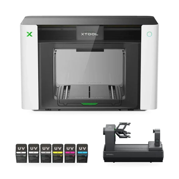 xTool O1 Omni Single Head UV DTF & Direct To Object 3D-Texture Printer with Rotary Attachment – Professional Bundle