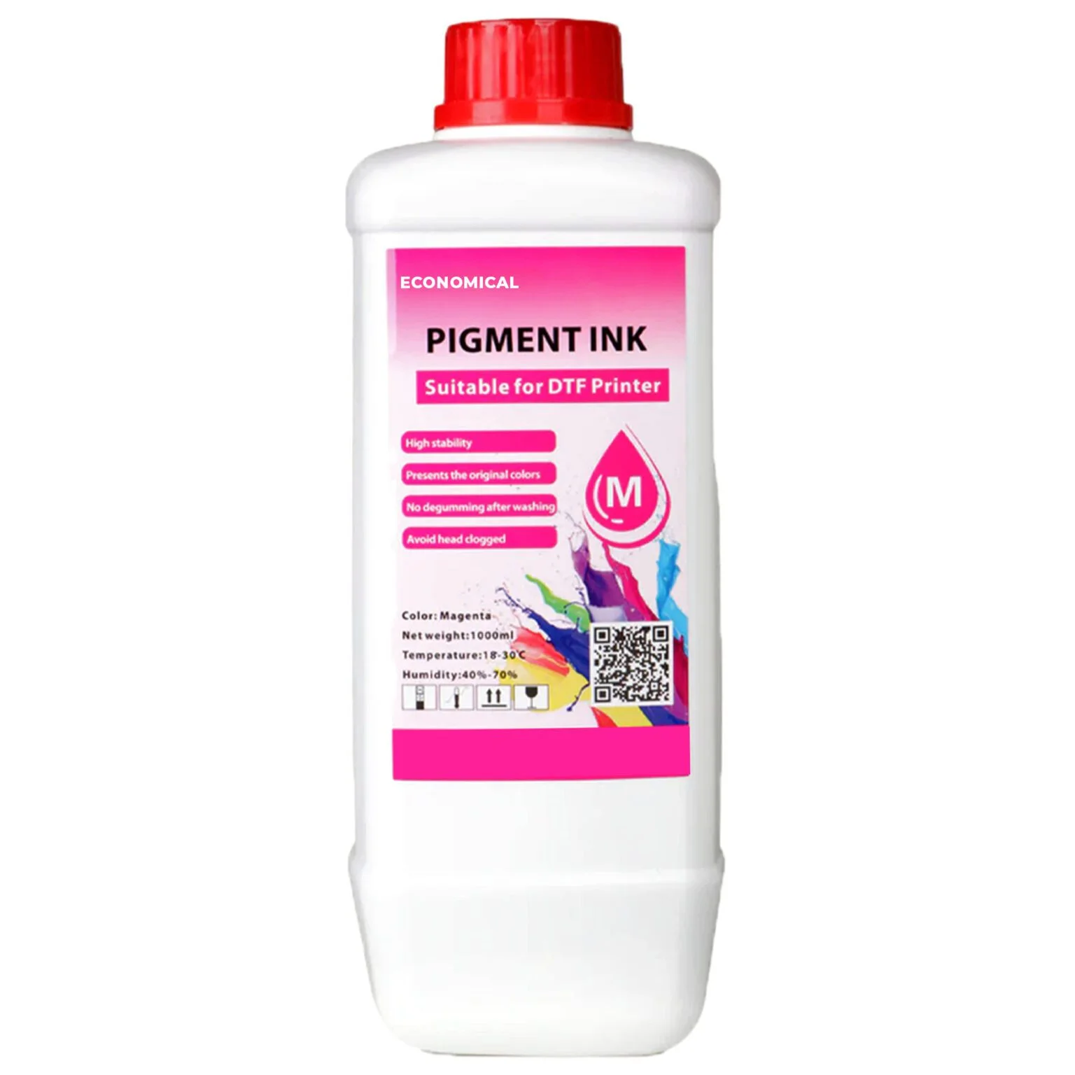 Professional 1 Litre Economical DTF Magenta Pigment Ink