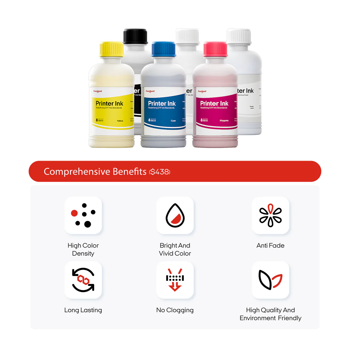 Procolored DTF Ink – Premium Heat Transfer Printing