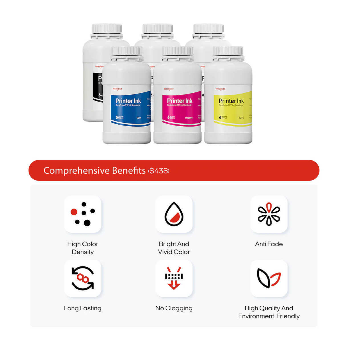 Procolored DTF Ink – Premium Heat Transfer Printing