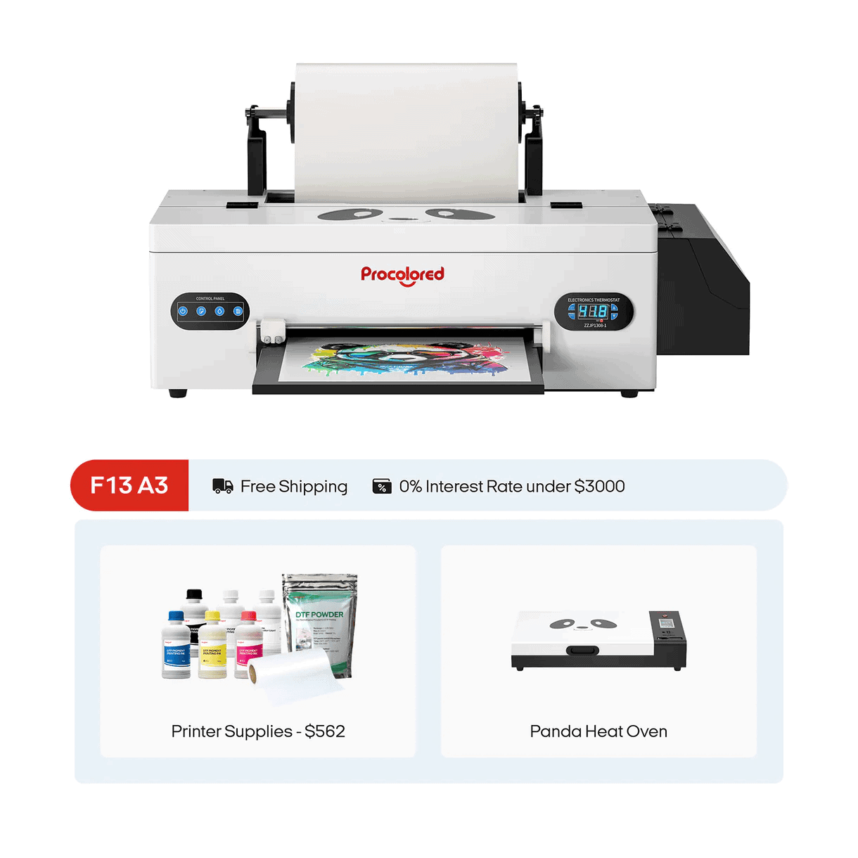 Procolored Apparel Printer By DTF gears