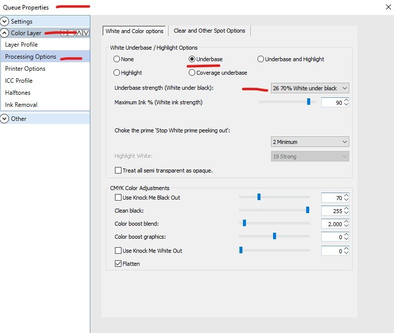 Cadlink Digital Factory Processing Options