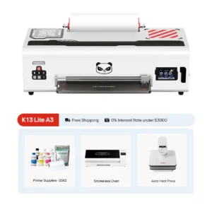 Procolored K13 Lite DTF (Direct-to-Film) A3 - 13” Roll Printer + Supplies + Smokeless Oven + Heat Press Deluxe Plus Bundle
