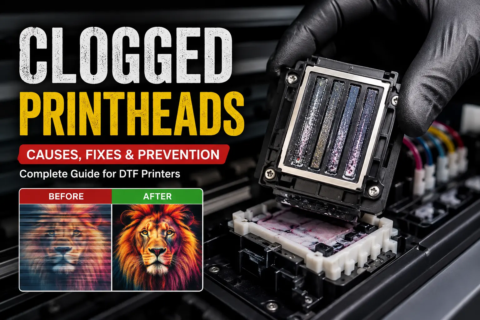 Clogged Printheads Nozzle Blockage Causes, Fixes & Prevention Guide for DTF Printers