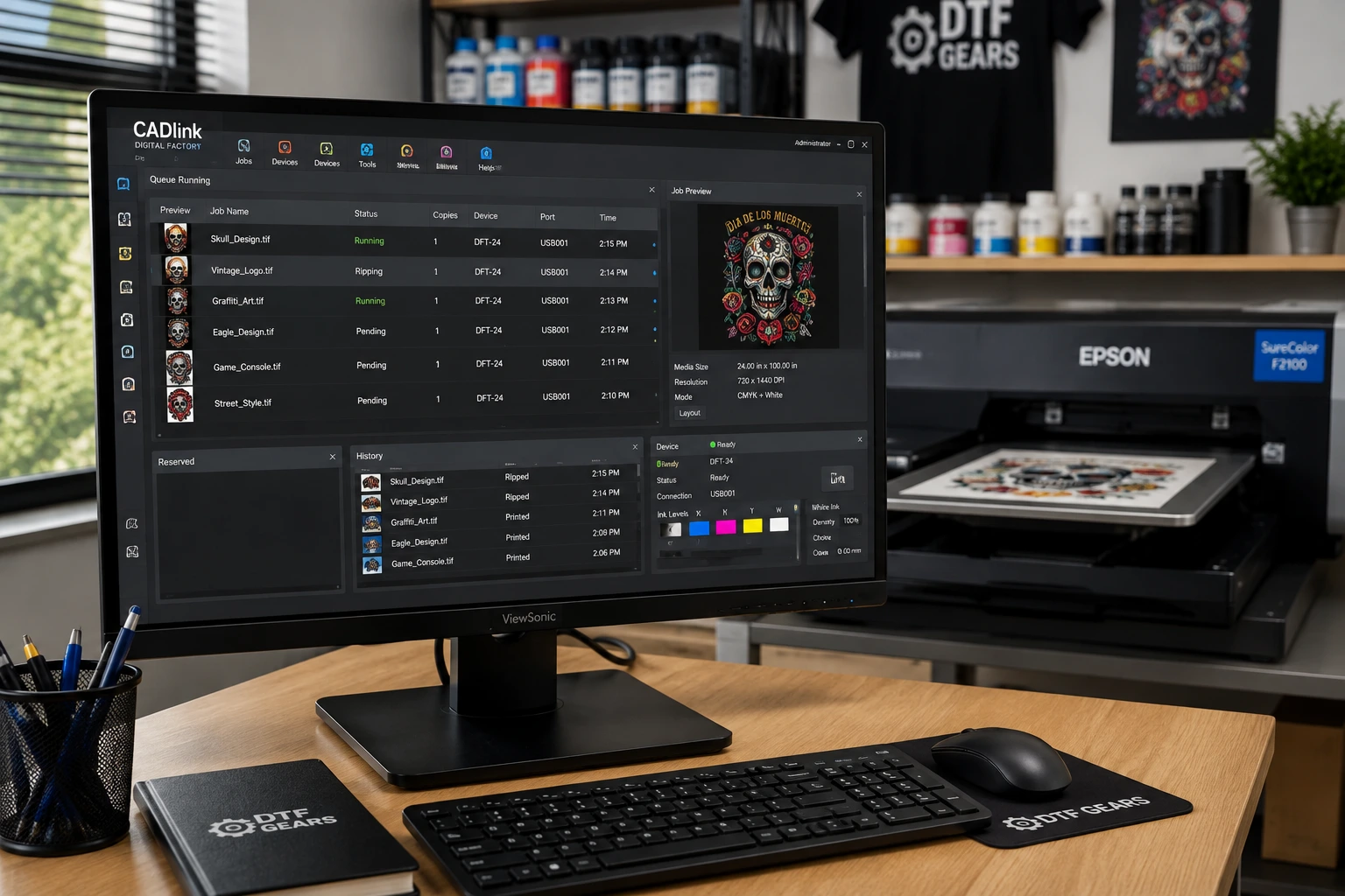 CADlink Digital Factory V12: DTF & DTG RIP Software
